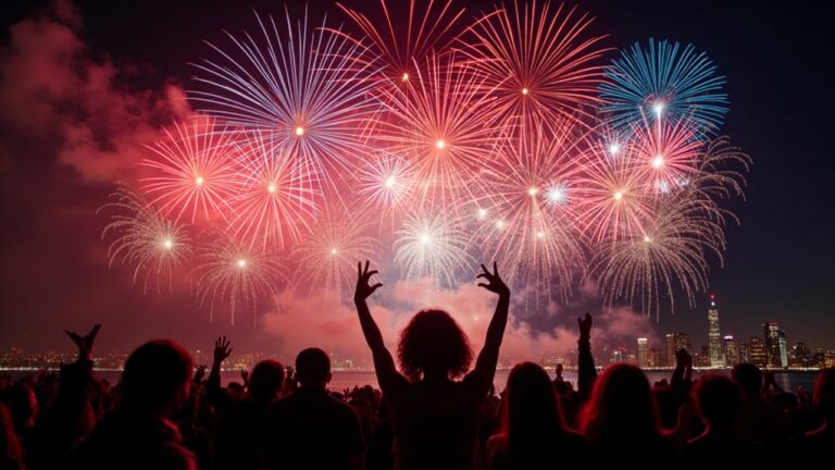 celebratory new year fireworks