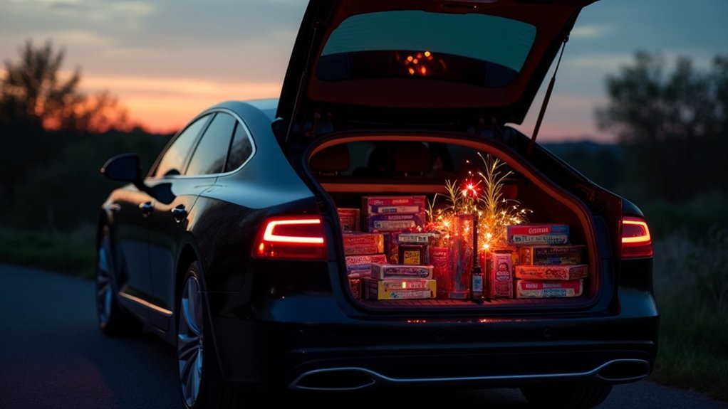 transporting fireworks safely allowed
